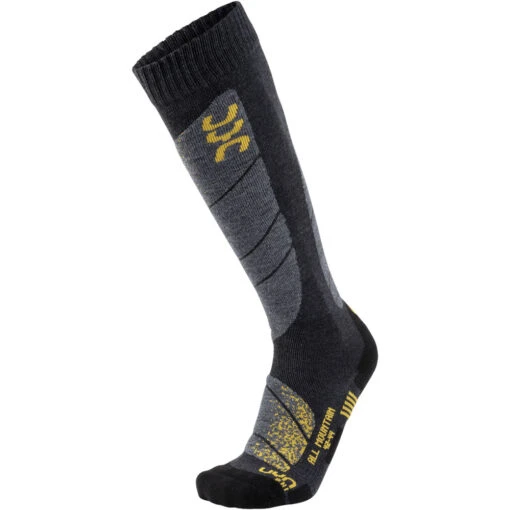 UYN Ski All Mountain Skisocken Anthracite Melange/Yellow Herren